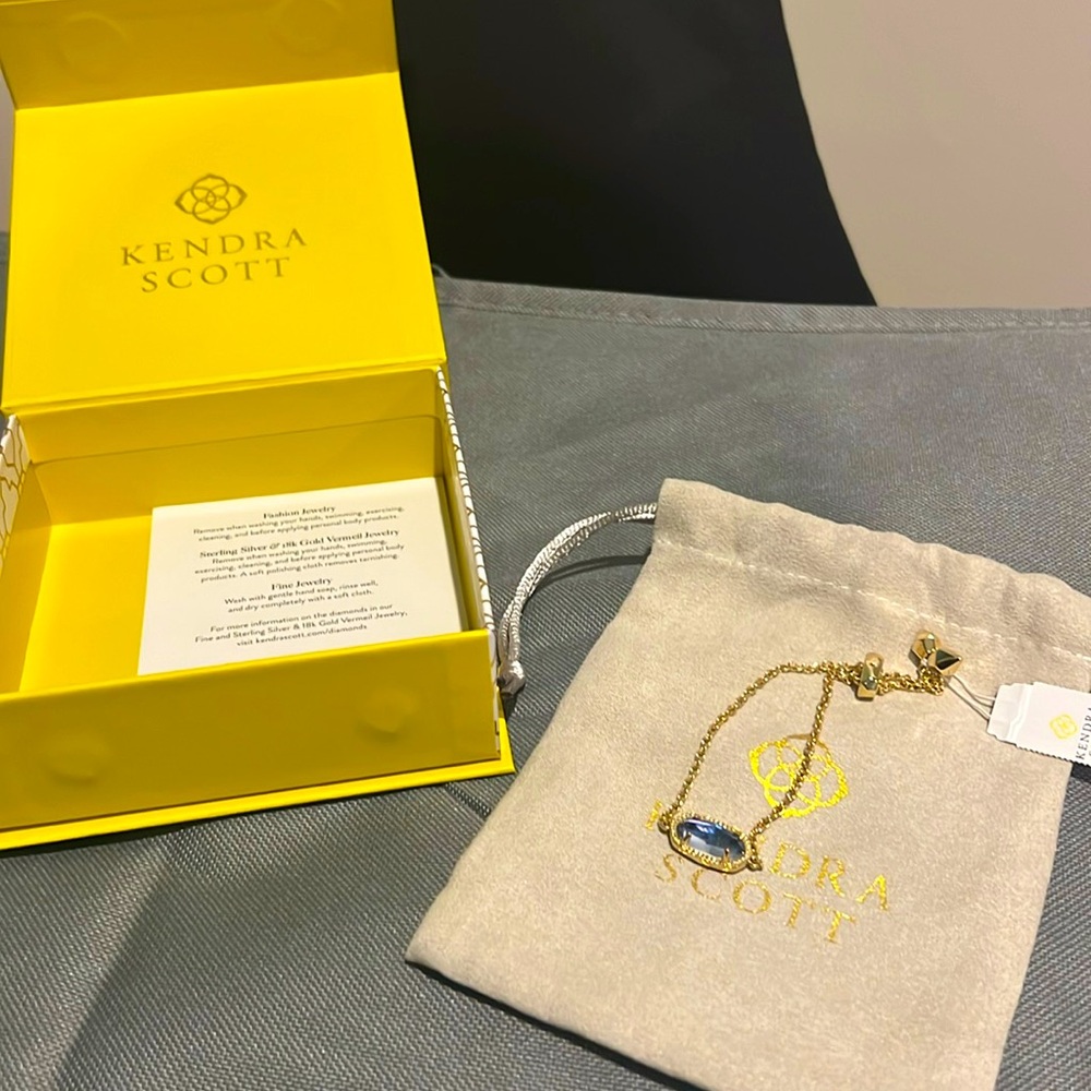 Kendra Scott Elaina Bracelet - Gold Navy Abalone - New
